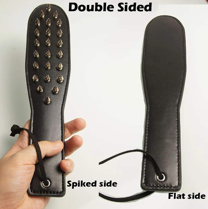 BDSM Spanking Paddle,Dual Side Leather Spiked Whip,Sex Toys for Couples,Adult Games,Bondage,Restraints BDSM Spanking Paddle,Dual Side Leather Spiked Whip,Sex Toys for Couples,Adult Games,Bondage,Restraints
