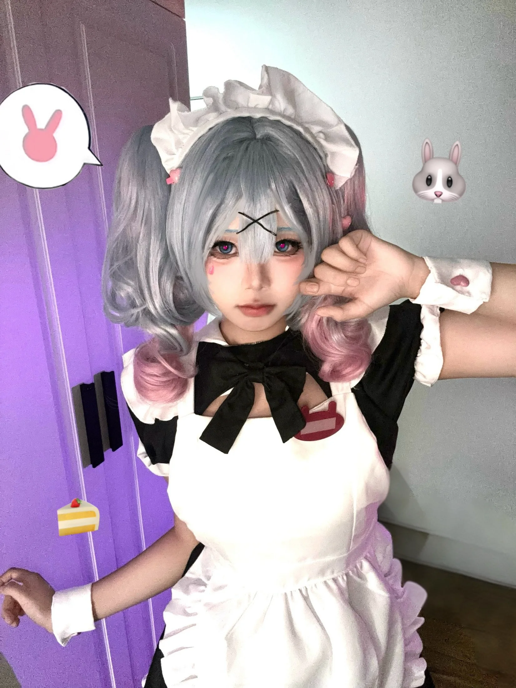 Cosplay Miku Rabbit Hole Vestido e Peruca Maid Sexy Dress - Imagem 5