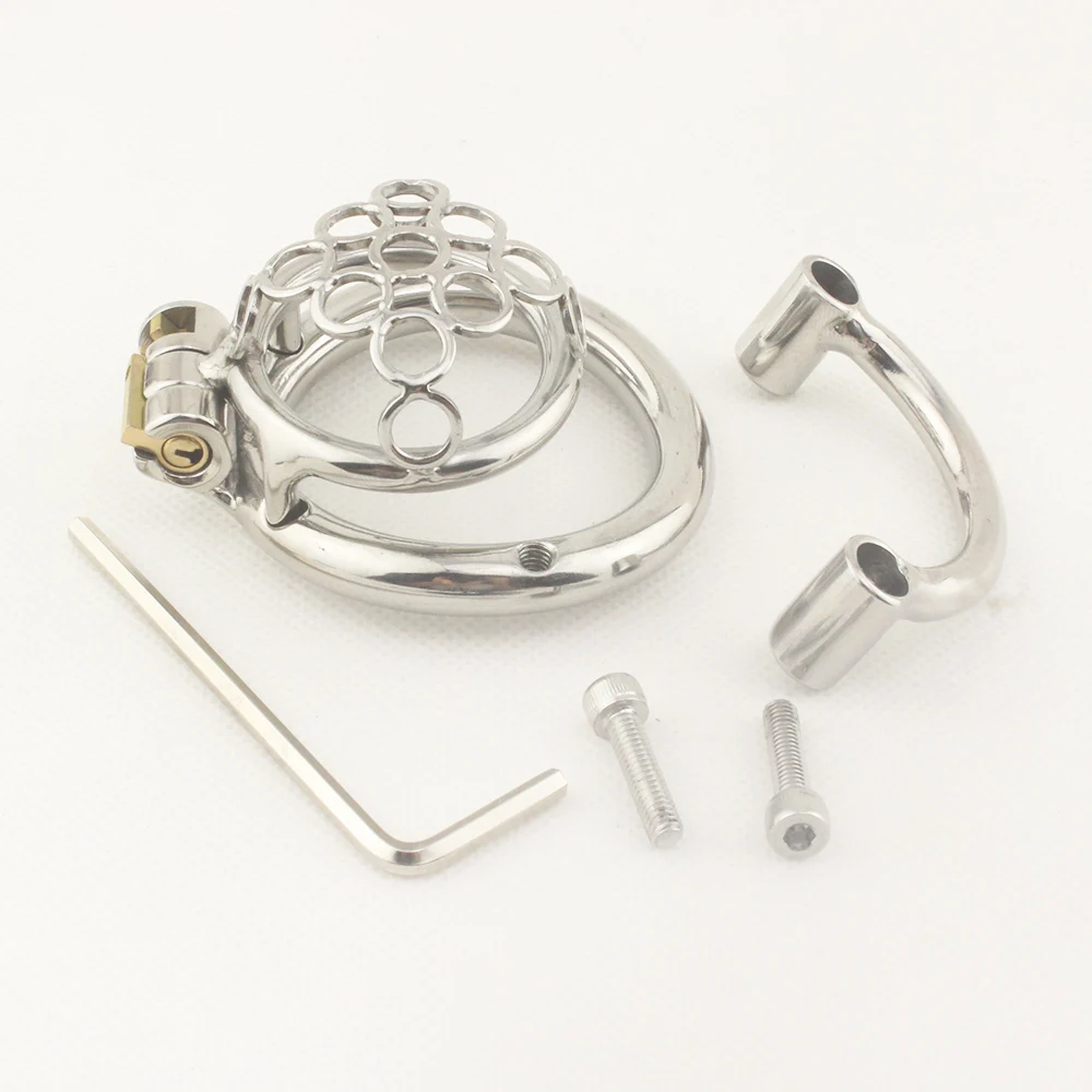 Stainless Steel Chastity Device Anti Slip Small Size Sexy Cock Cage Penis Ring Lock Chastity Belt Adult Games Bdsm Sex Toys