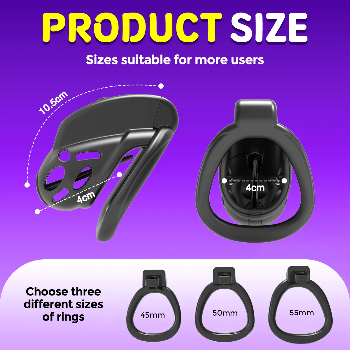 HESEKS Remote Control Vibrating Chastity Lock Male Chastity Penis Lock Abstinence Bondage Adult Erotic Sex Toys for Men 18+