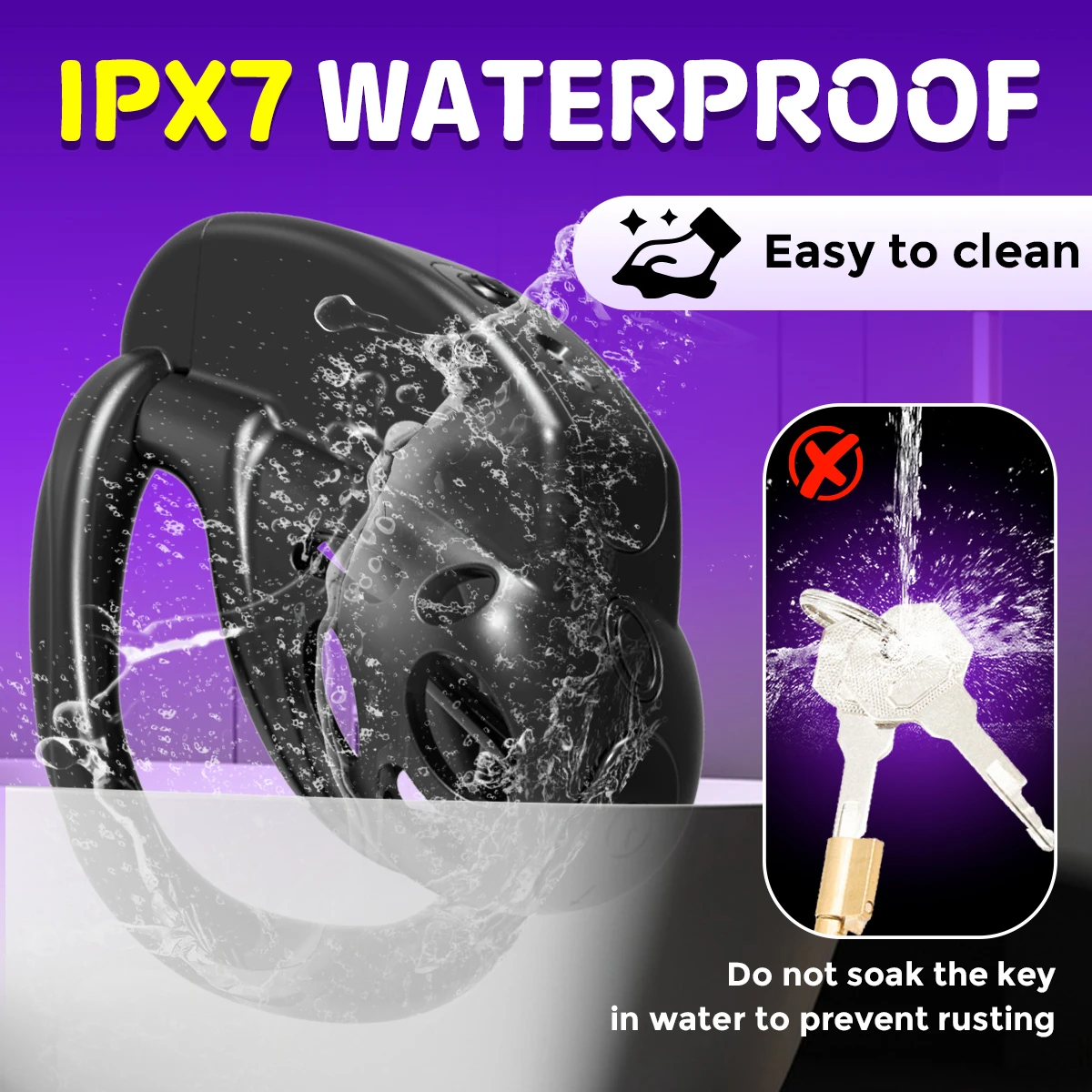 HESEKS Remote Control Vibrating Chastity Lock Male Chastity Penis Lock Abstinence Bondage Adult Erotic Sex Toys for Men 18+