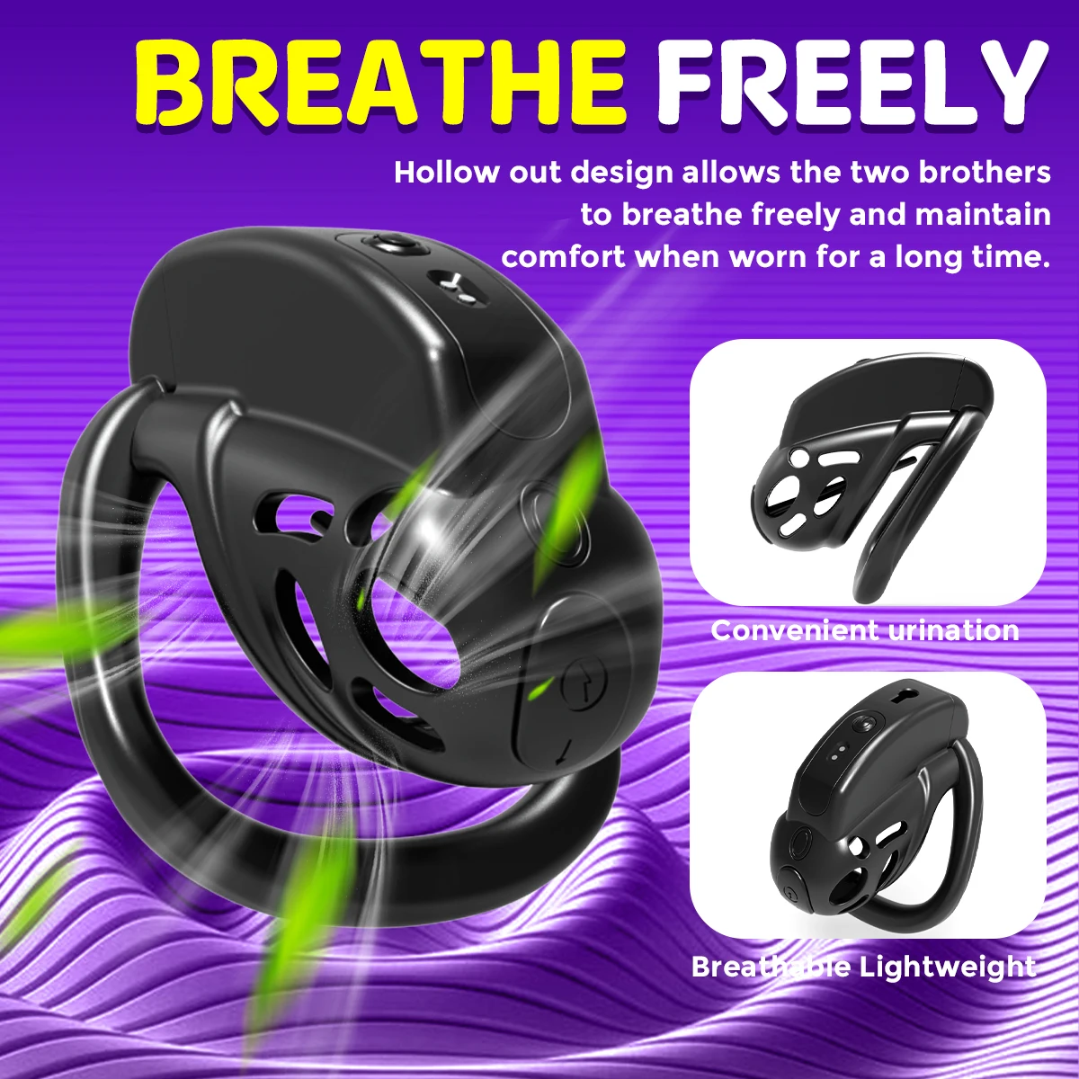 HESEKS Remote Control Vibrating Chastity Lock Male Chastity Penis Lock Abstinence Bondage Adult Erotic Sex Toys for Men 18+