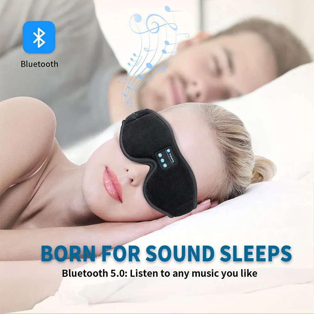 Mask For Sleep Headphones Bluetooth 3D Eye Mask Music Play Sleeping Headphones with Built-in HD Speaker Mask For Sleep Headphones Bluetooth 3D Eye Mask Music Play Sleeping Headphones with Built-in HD Speaker