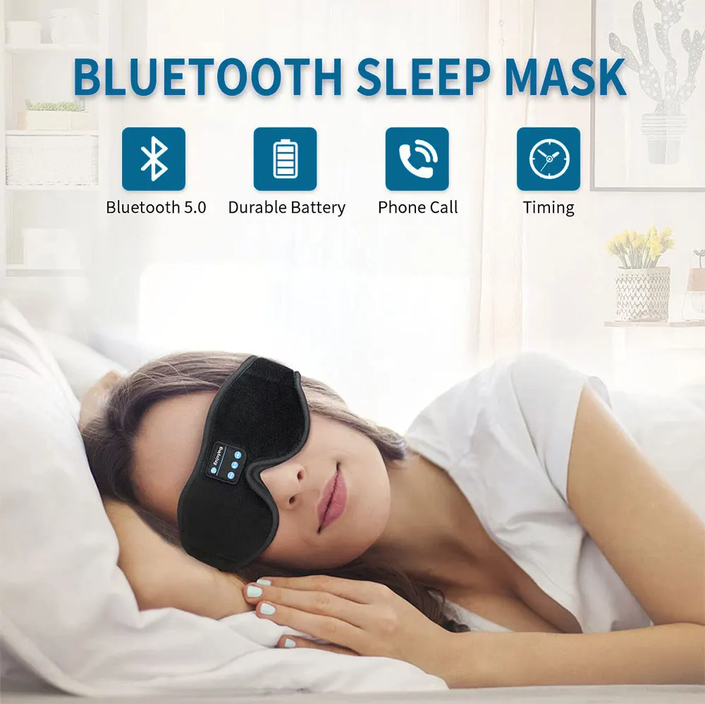 Mask For Sleep Headphones Bluetooth 3D Eye Mask Music Play Sleeping Headphones with Built-in HD Speaker Mask For Sleep Headphones Bluetooth 3D Eye Mask Music Play Sleeping Headphones with Built-in HD Speaker