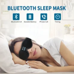Mulher deitada usando sleep mask Bluetooth 5.0