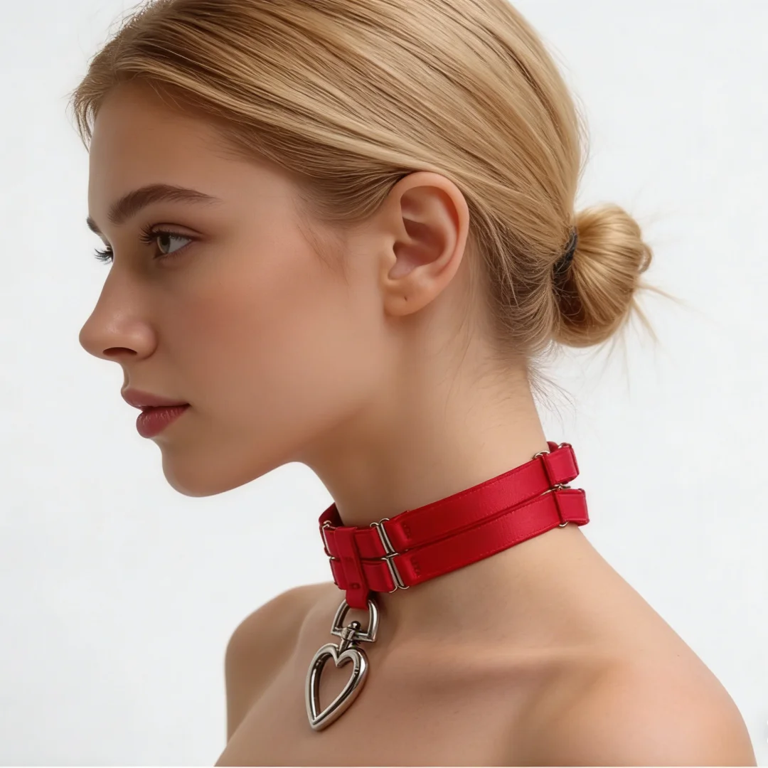 UYEE Women Colorful Tie Neck Ring Large Circle Heart Geometric Shape Accessory Belt Sweet Cool Style Iron Material for All Ages UYEE Women Colorful Tie Neck Ring Large Circle Heart Geometric Shape Accessory Belt Sweet Cool Style Iron Material for All Ages