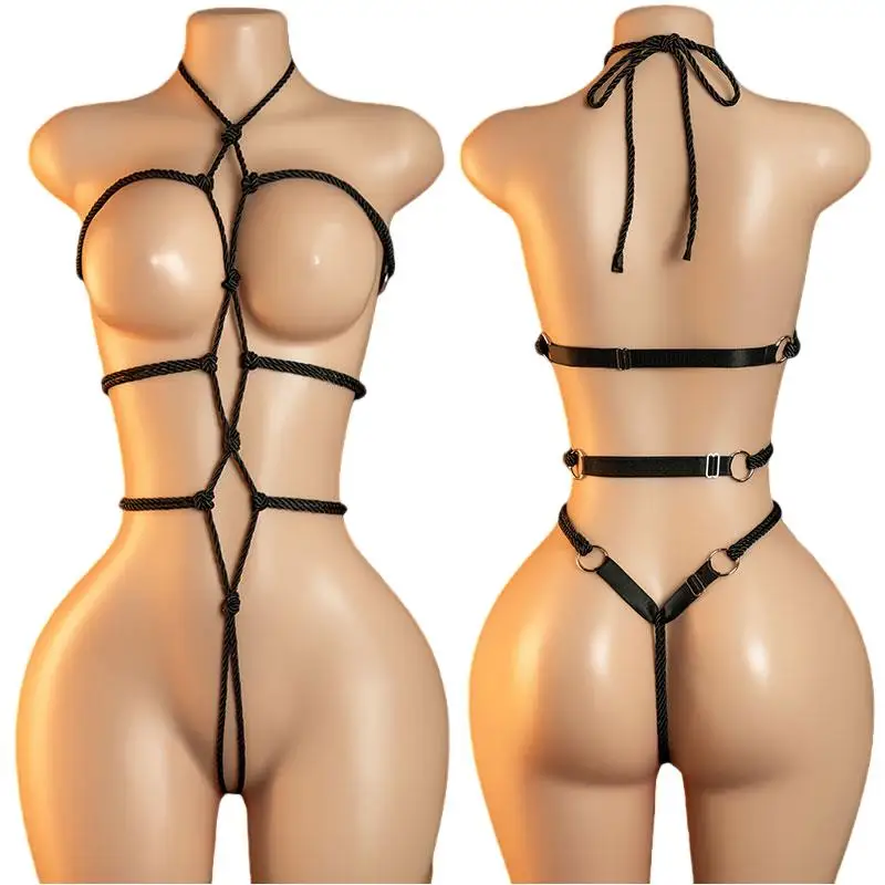 Lingerie Sexy Crotchless Traje Erótico Bodysuit - Imagem 3