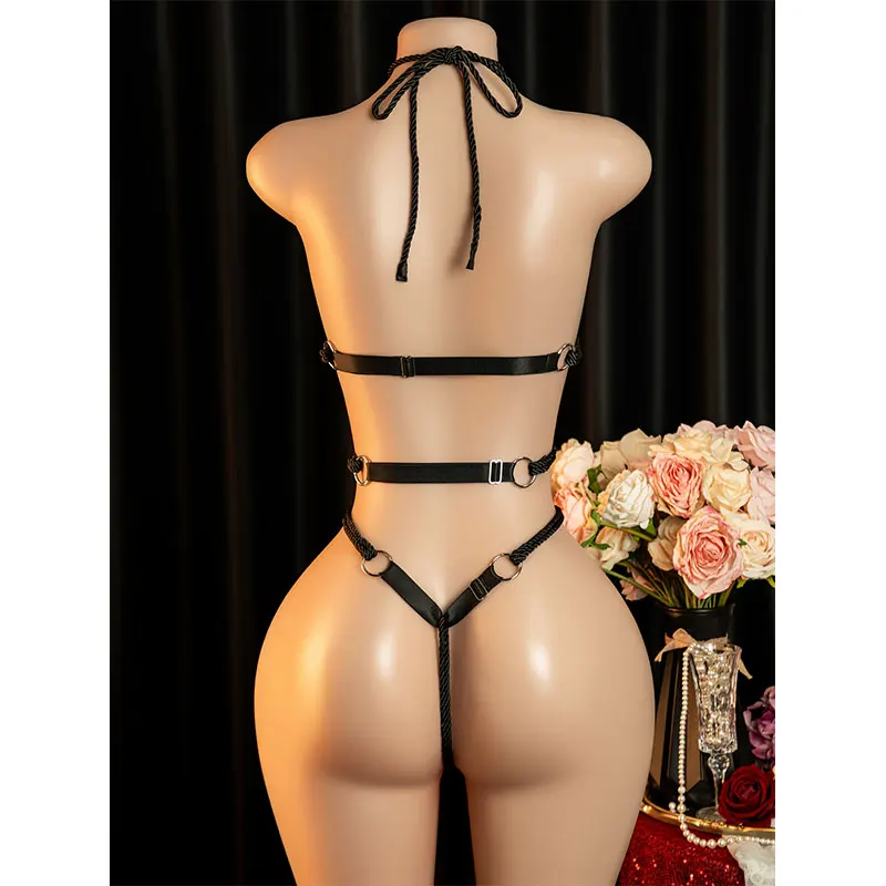 Lingerie Sexy Crotchless Traje Erótico Bodysuit - Imagem 6