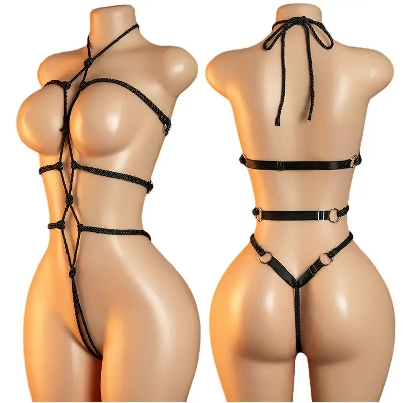 Lingerie Sexy Crotchless Traje Erótico Bodysuit - Imagem 2