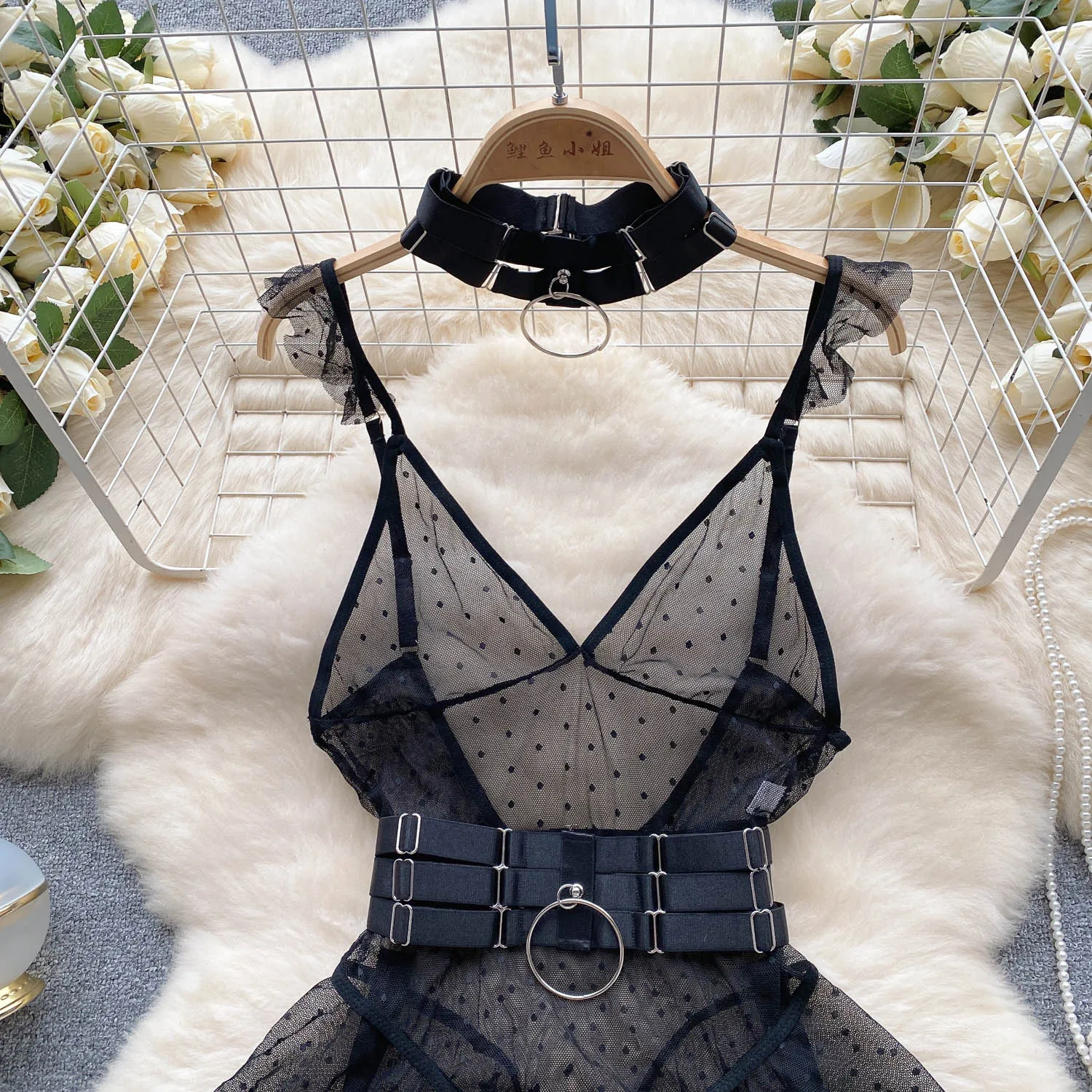 Sexy V-Ne Me Underbody Strap One-Piece Slimming Waist Bellflower Hem Commute Sle High Waist ort Pants Straight Cut Sexy V-Ne Me Underbody Strap One-Piece Slimming Waist Bellflower Hem Commute Sle High Waist ort Pants Straight Cut
