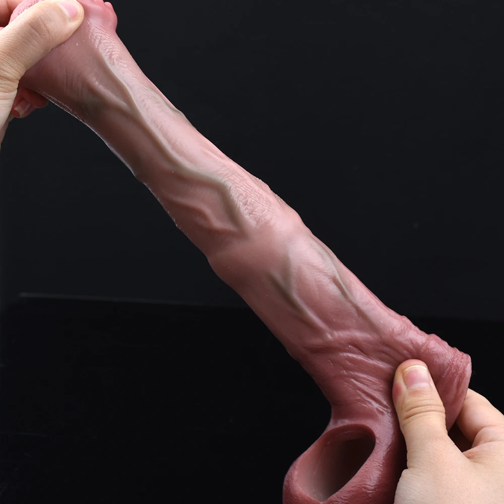 Manga Peniana FAAK Silicone Fantasy Extensor Peniano Anel Escrotal Dog Knot - Imagem 3