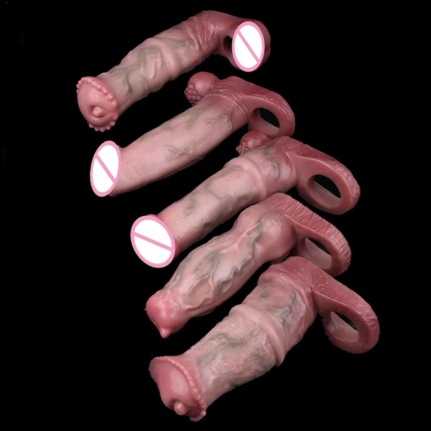 Manga Peniana FAAK Silicone Fantasy Extensor Peniano Anel Escrotal Dog Knot - Imagem 2