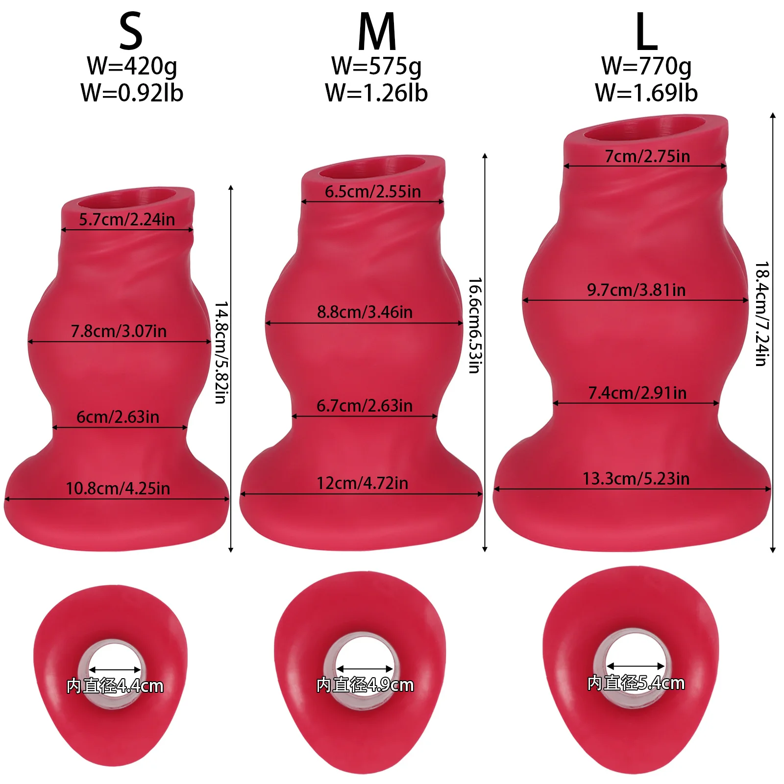 Plug Anal Oco Tunnel Plug Silicone Gigante Dilatador Speculum - Imagem 6