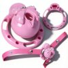 Docinho Rosa: Gaiola de Castidade Sissy com Laço e Pérolas