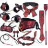Renascença: Kit Bondage de Luxo em Brocado Floral Vermelho e Preto
