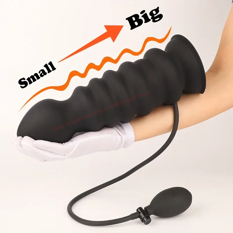 Plug anal inflavel expandindo de pequeno para grande ao bombear