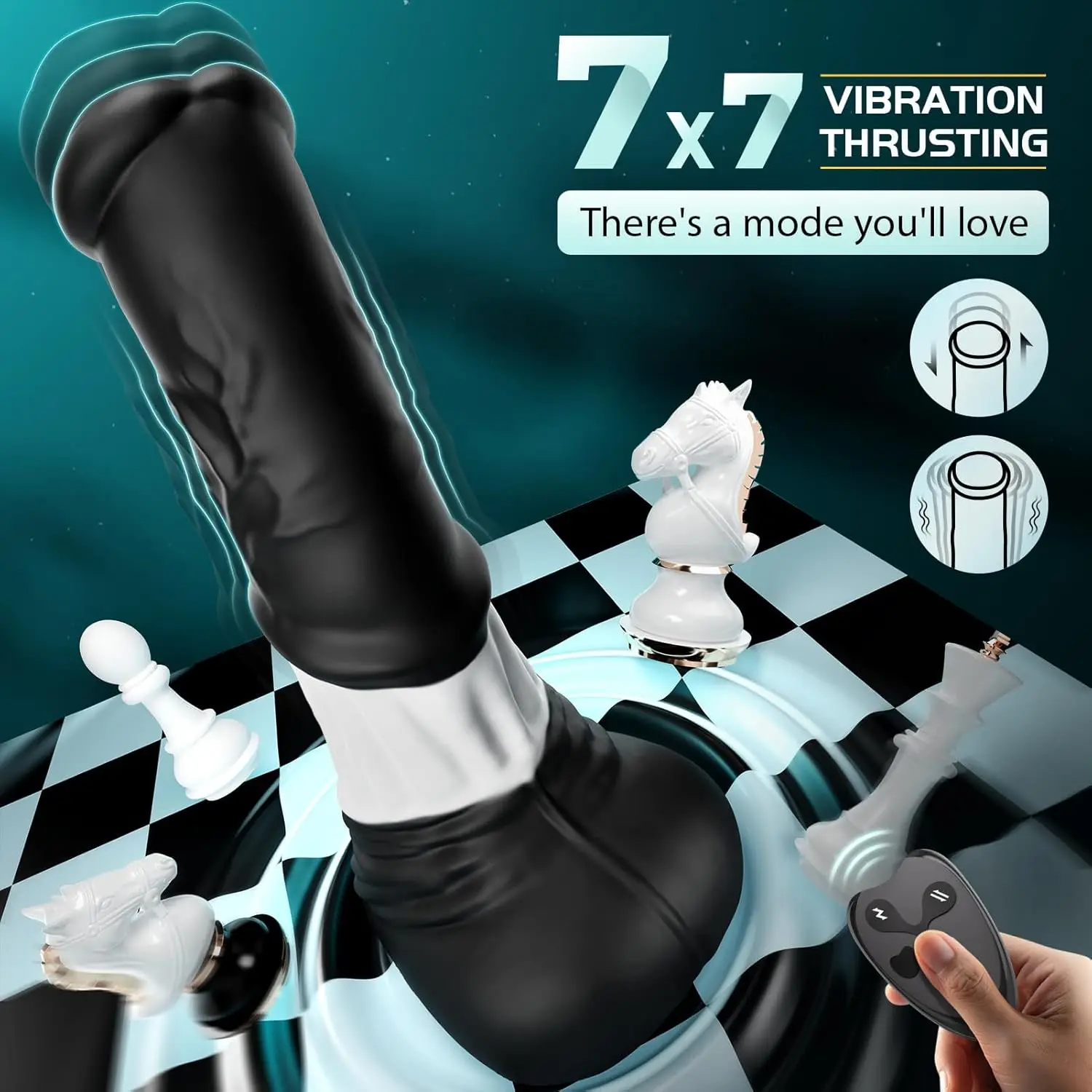 Consolo Cavalo Vibrador Vaivém Automático Horse Dildo Thrusting - Imagem 3
