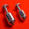 Plug Anal Metal Joia Pedra Vermelha Aço Inox Butt Plug Ponta Diamante Treinamento Anal