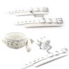 Kit Bondage Branco Acolchoado Coleira Guia Algemas Tornozeleiras Couro