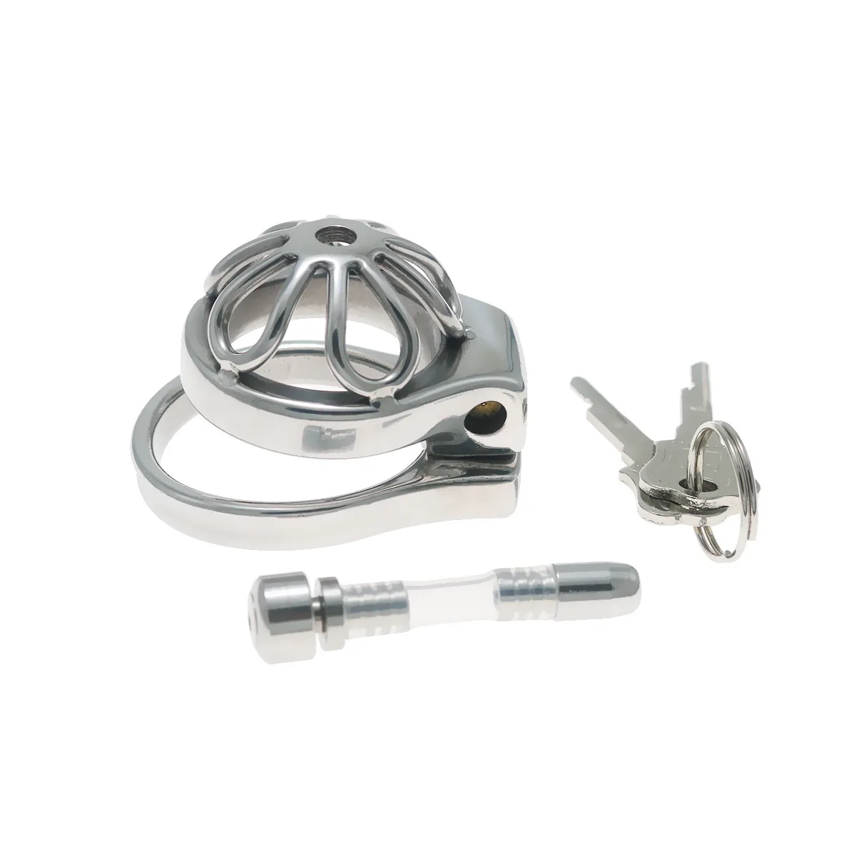 Micro Gaiola de Castidade Aço Inox Flat Cage Ultra Curta Tubo Uretral - Imagem 4