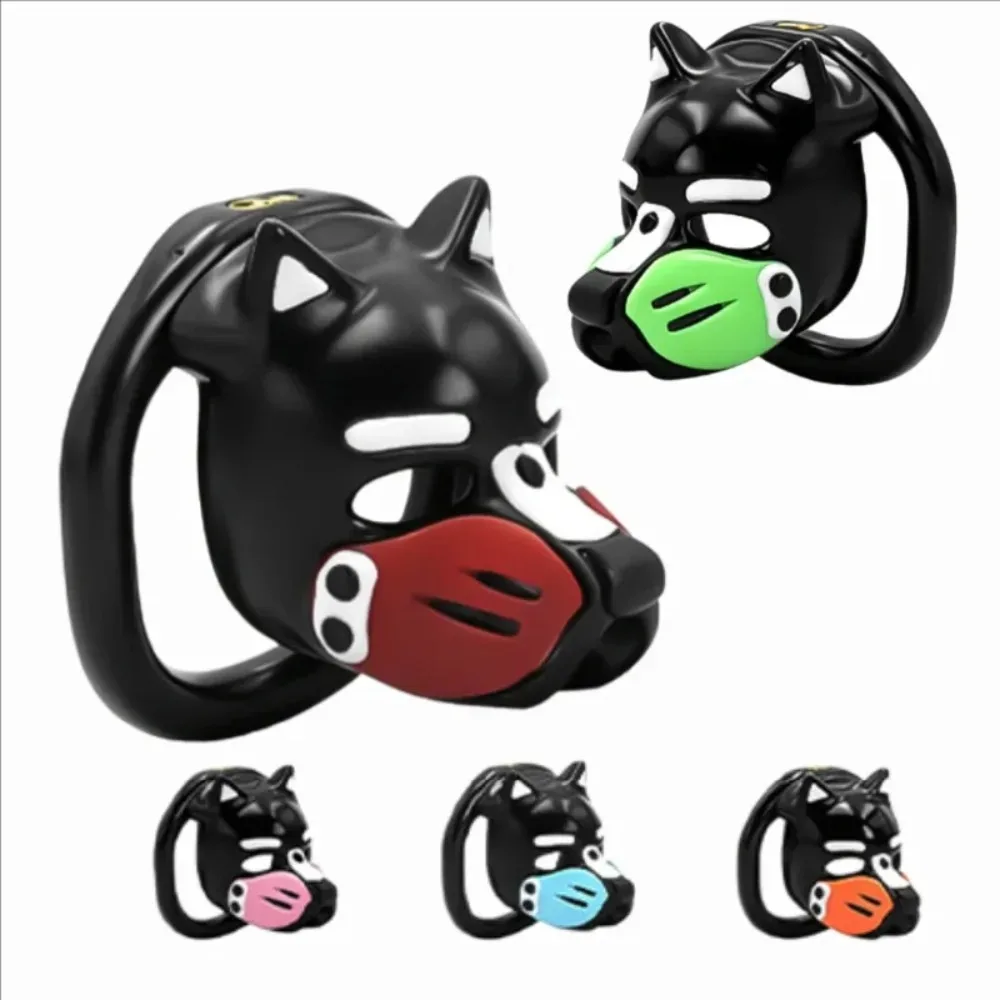 Gaiola de castidade puppy nas cinco cores de focinho disponíveis