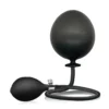 Plug anal inflável preto de silicone com mangueira e bomba de pera manual