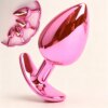 Rosé Gem Plug Anal Metal Cromado Pedra Preciosa 4 Tamanhos