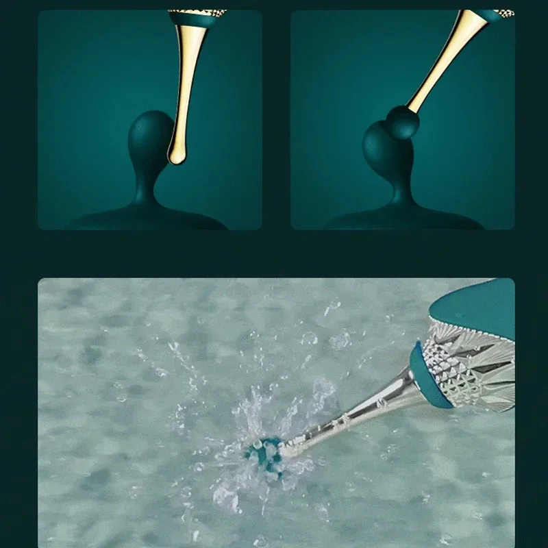 Ponta de precisao dourada do vibrador de clitoris premium sob a agua