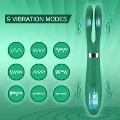 Diagrama dos 9 modos de vibracao e dos tres motores do vibrador clitoriano duplo