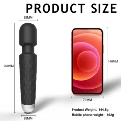 Medidas do wand vibrador Essential, 200 mm de comprimento