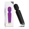 Wand vibrador Essential preto, silicone à prova d'água