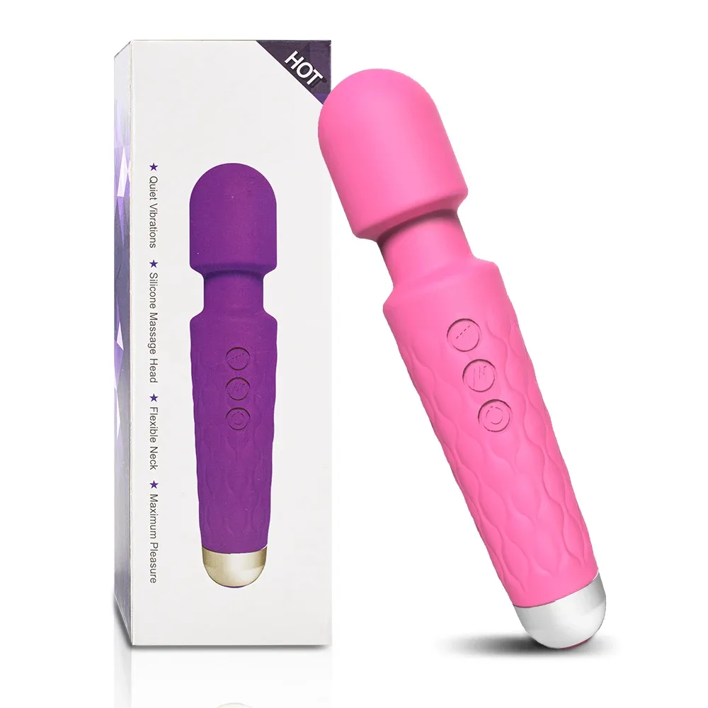 Wand vibrador Essential rosa, silicone à prova d'água