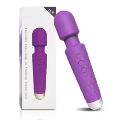 Wand vibrador Essential roxo, silicone à prova d'água