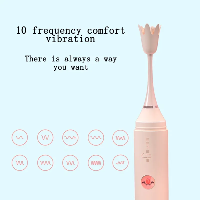 Os 10 modos de vibração do vibrador clitoriano Estilete com a ponteira de coroa encaixada