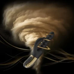 Design preto e dourado em silicone do vibrador Tornado