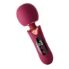 Wand vibrador massageador cabeça grande na cor borgonha com detalhe rose gold