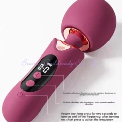 Visor LCD e botões de intensidade do wand vibrador massageador