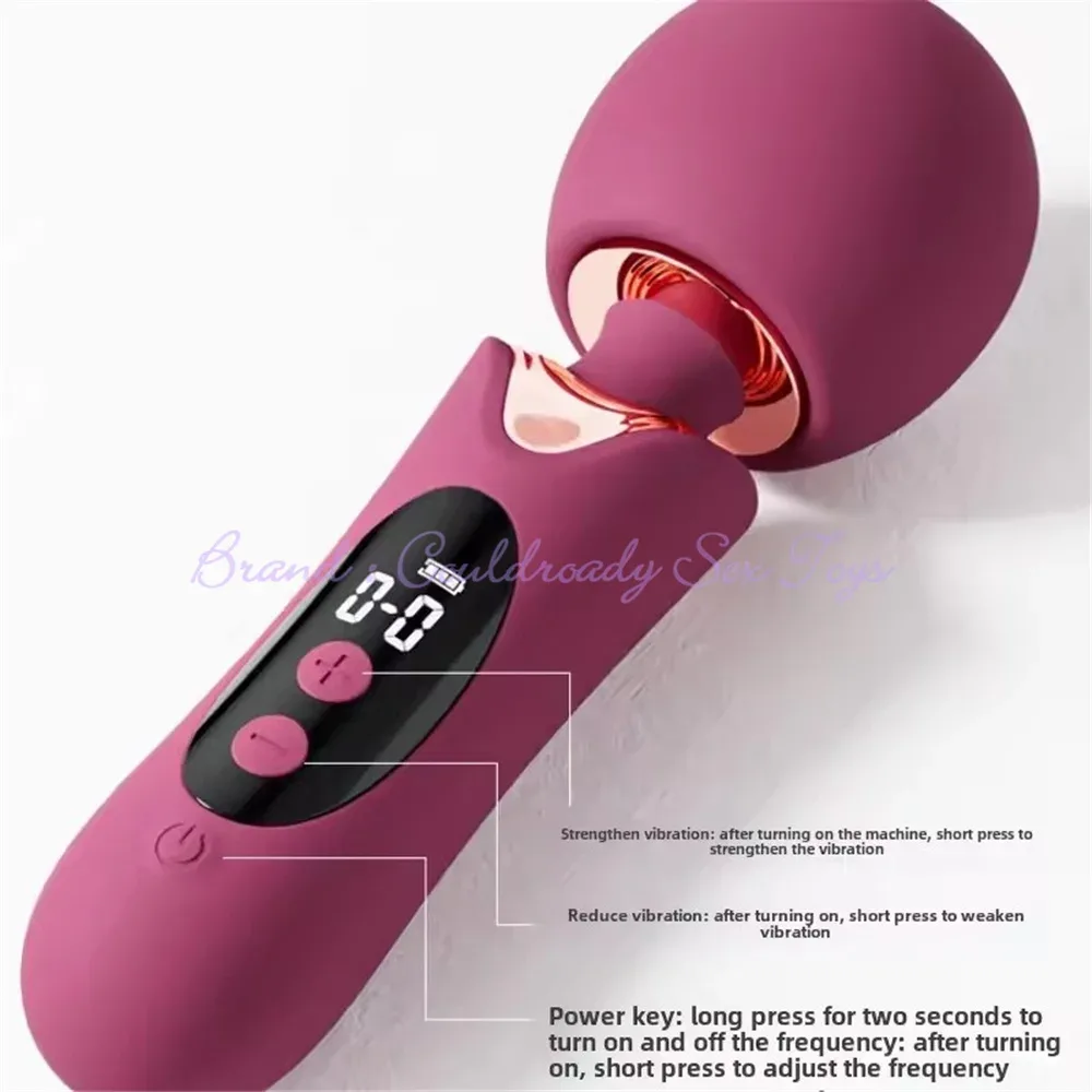 Visor LCD e botões de intensidade do wand vibrador massageador