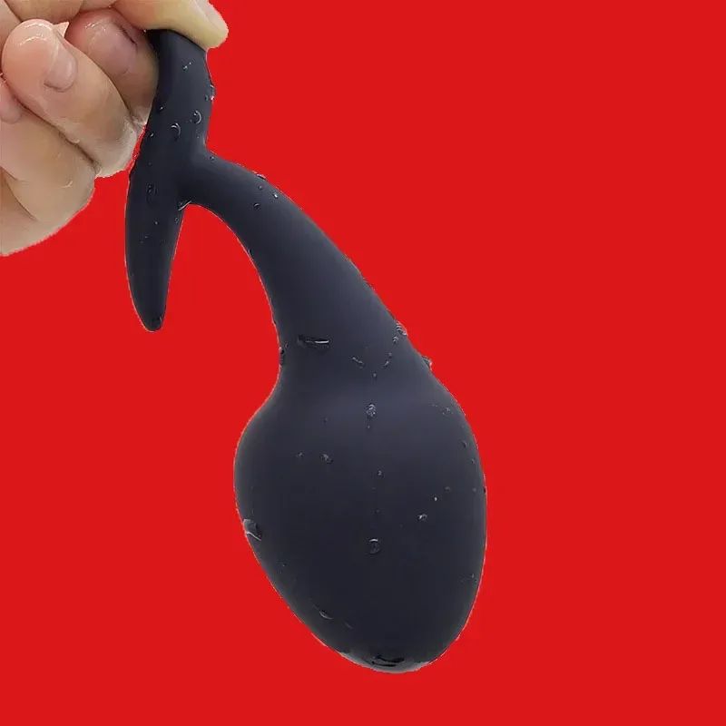Haste fina e flexível do plug anal de uso diário Black Drop