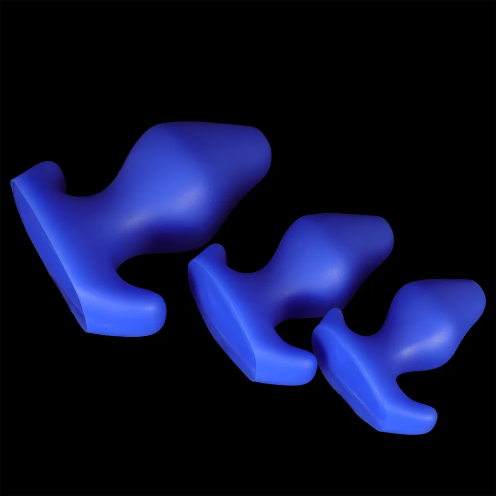 Três plugs anais Cobalt com base em T tipo assento