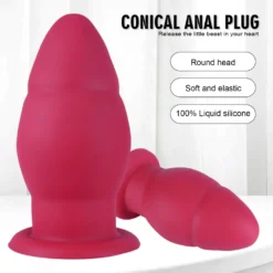 Butt plug gigante com ponta arredondada e formato cônico em degraus
