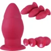 Plug anal gigante Red Titan em silicone líquido vinho com base ventosa