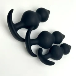 Plugs anais Silver Core nos tamanhos P, M e G lado a lado