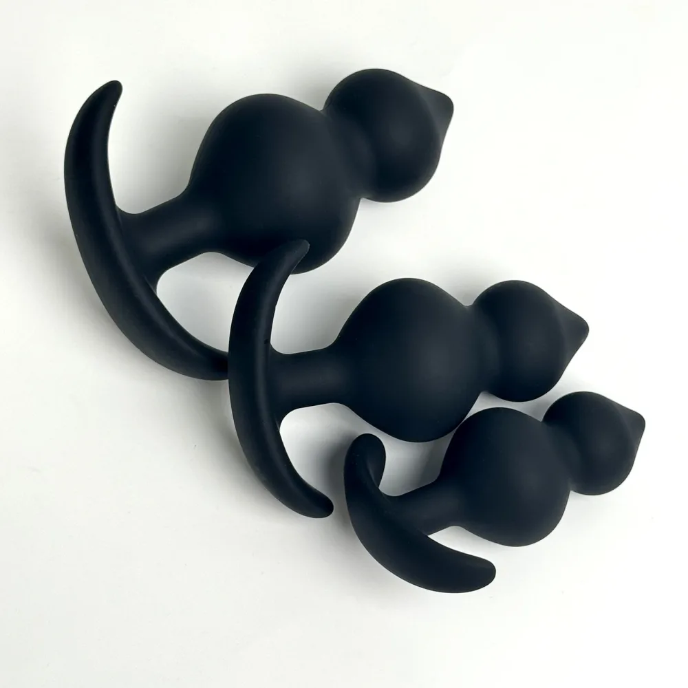 Plugs anais Silver Core nos tamanhos P, M e G lado a lado