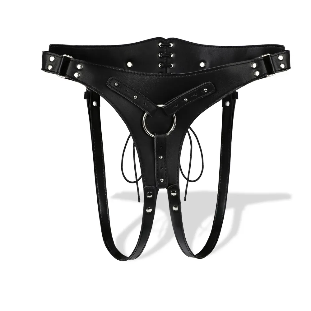 Cinta peniana corset aberta com O-ring de 3,8 cm e tiras de perna