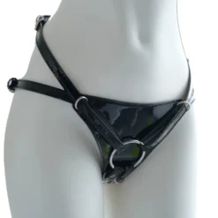 Cinta peniana de verniz com tiras finas vista de frente com O-ring