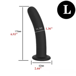 Dildo liso de silicone com ventosa tamanho G 17,6 cm com medidas