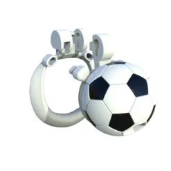 Gaiola bola de futebol desmontada mostrando anel e encaixe da trava