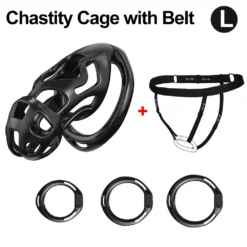 Gaiola de castidade Ghost tamanho G 80 mm com cinta elástica
