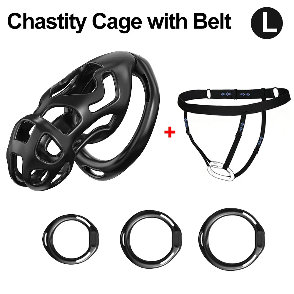 Gaiola de castidade Ghost tamanho G 80 mm com cinta elástica